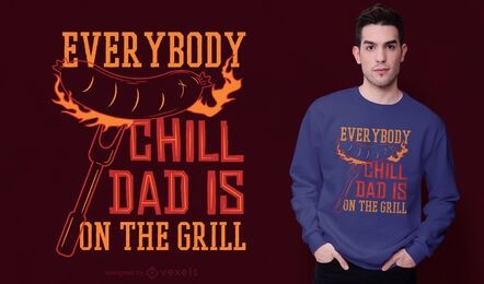 Diseño de camiseta grill dad