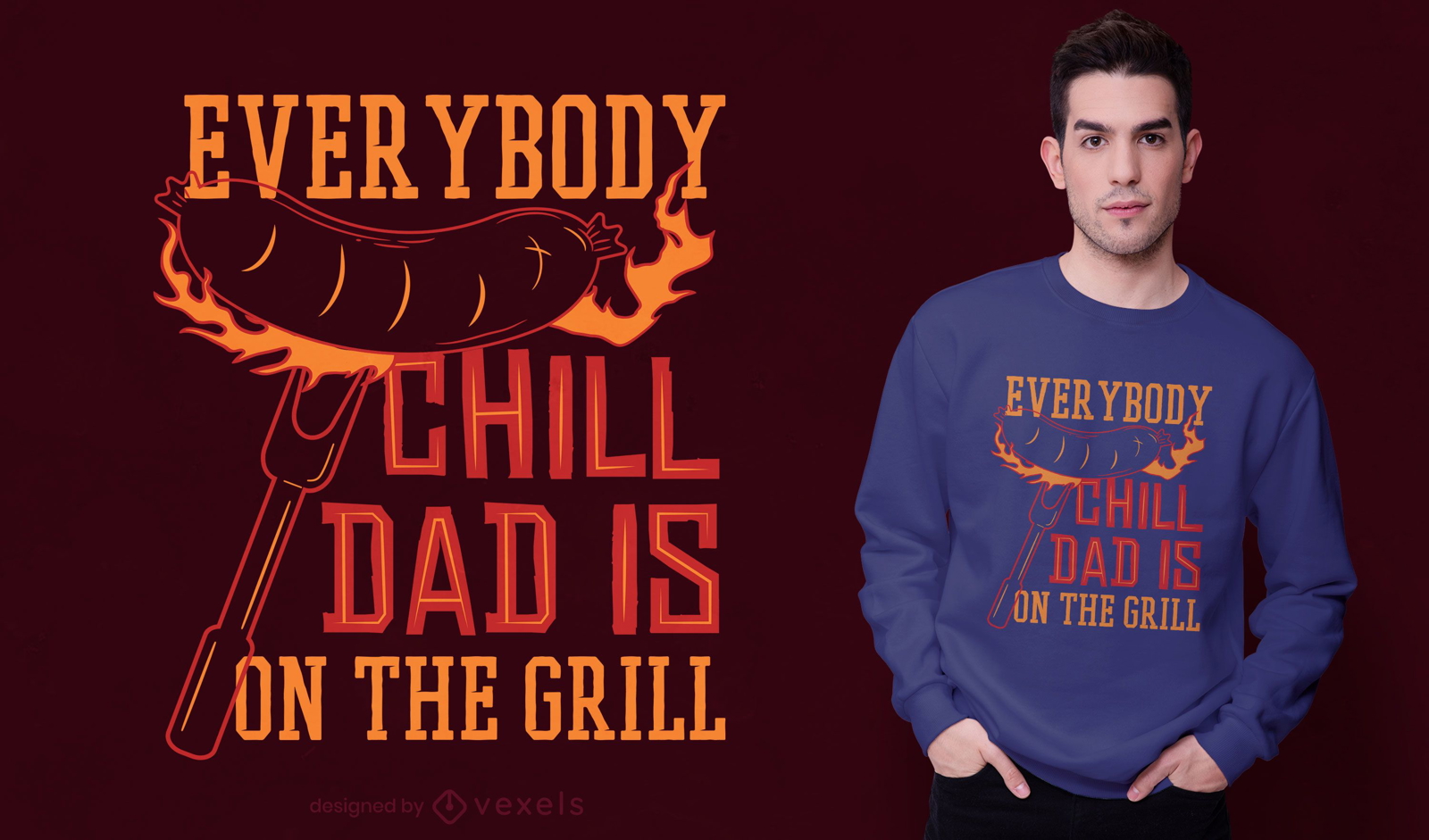 Dise?o de camiseta grill dad