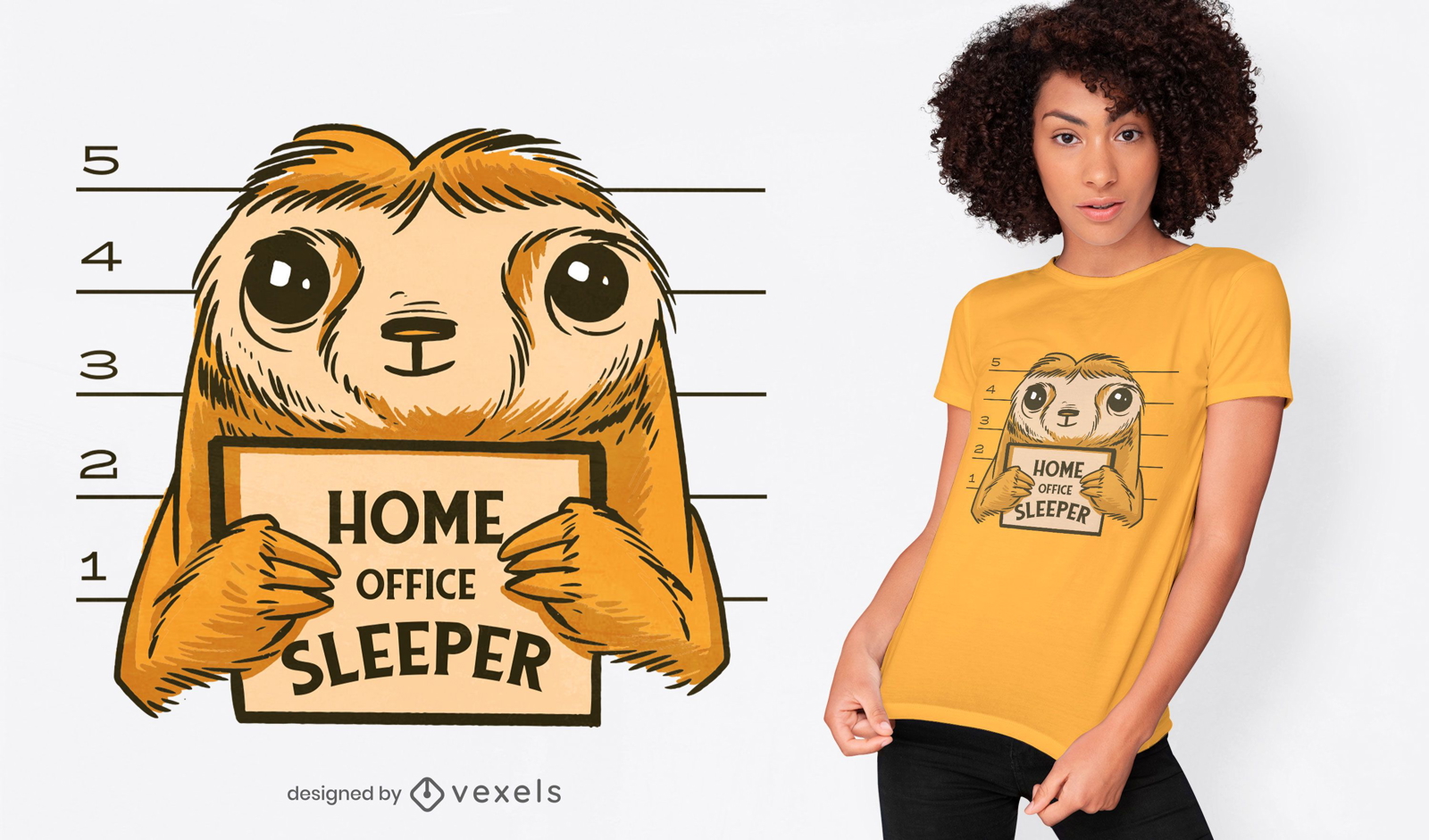 Home office sloth t-shirt design