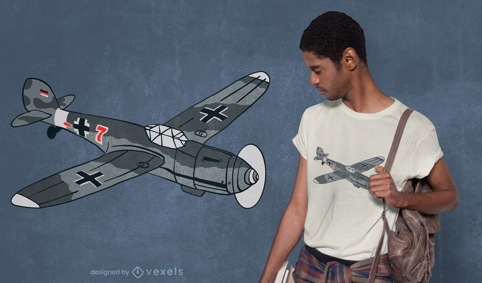 Design de camiseta de aeronave militar