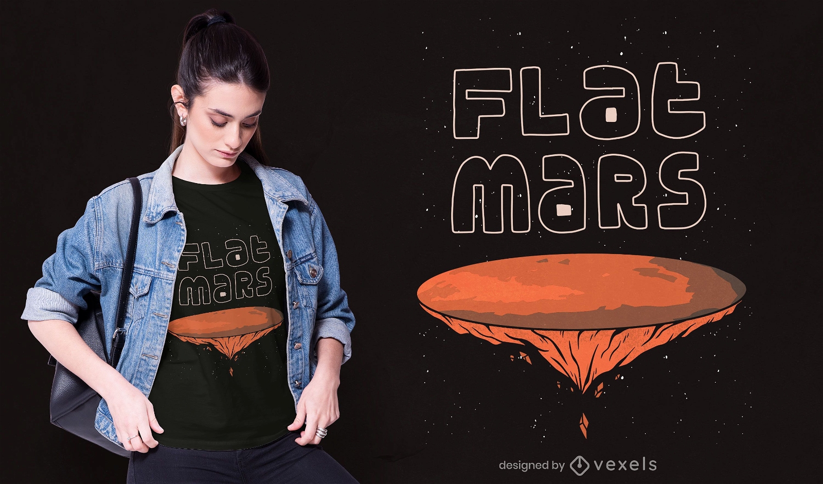 Design de t-shirt Flat Marte