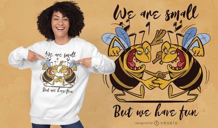 Design de camisetas dançando abelhas