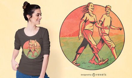 Walking people t-shirt design Walking people t-shirt design
