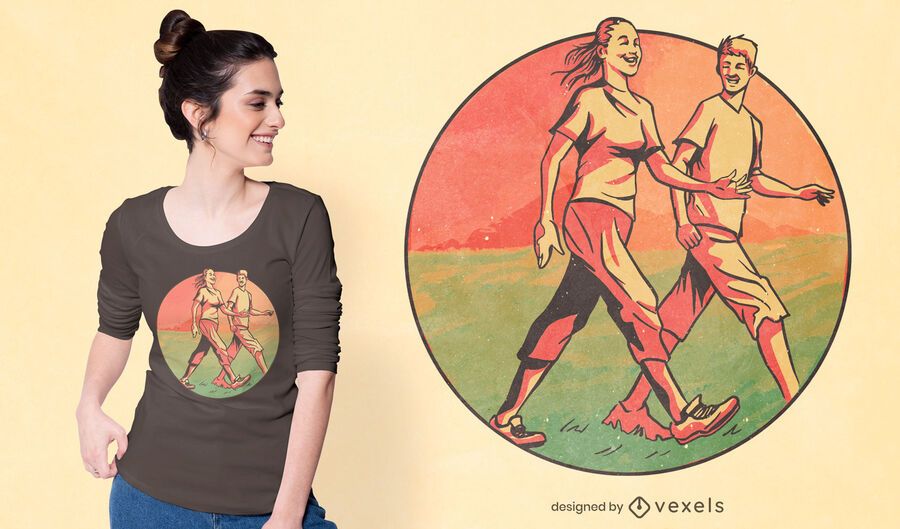 Walking people t-shirt design Walking people t-shirt design