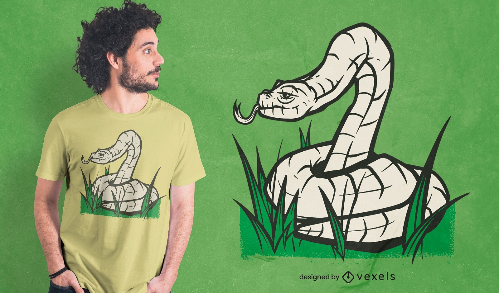 Aufgerolltes Schlangen-T-Shirt-Design