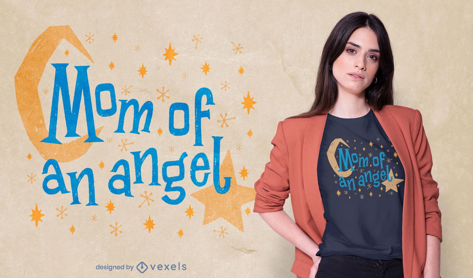 Diseño de camiseta angel mom