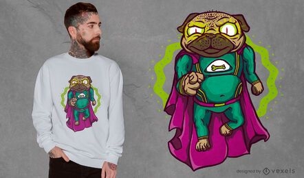 Super pug levitating t-shirt design