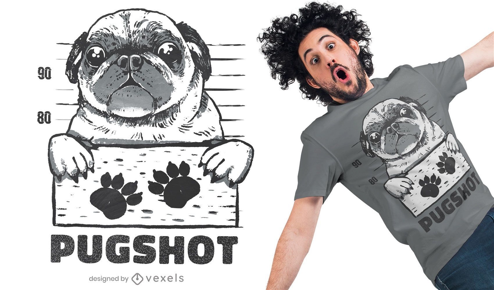 Diseño de camiseta Pugshot