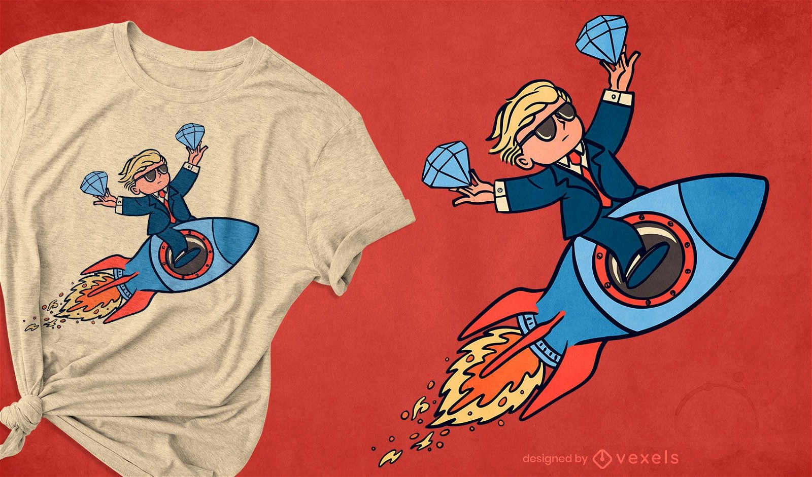Rocket rider t-shirt design