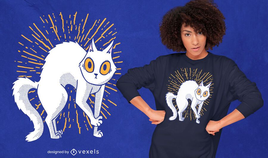 Design de t-shirt de gato lúdico Design de t-shirt de gato lúdico