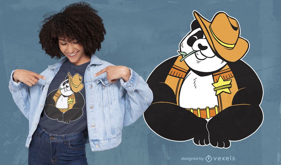 Diseño de camiseta Sheriff Panda Diseño de camiseta Sheriff Panda