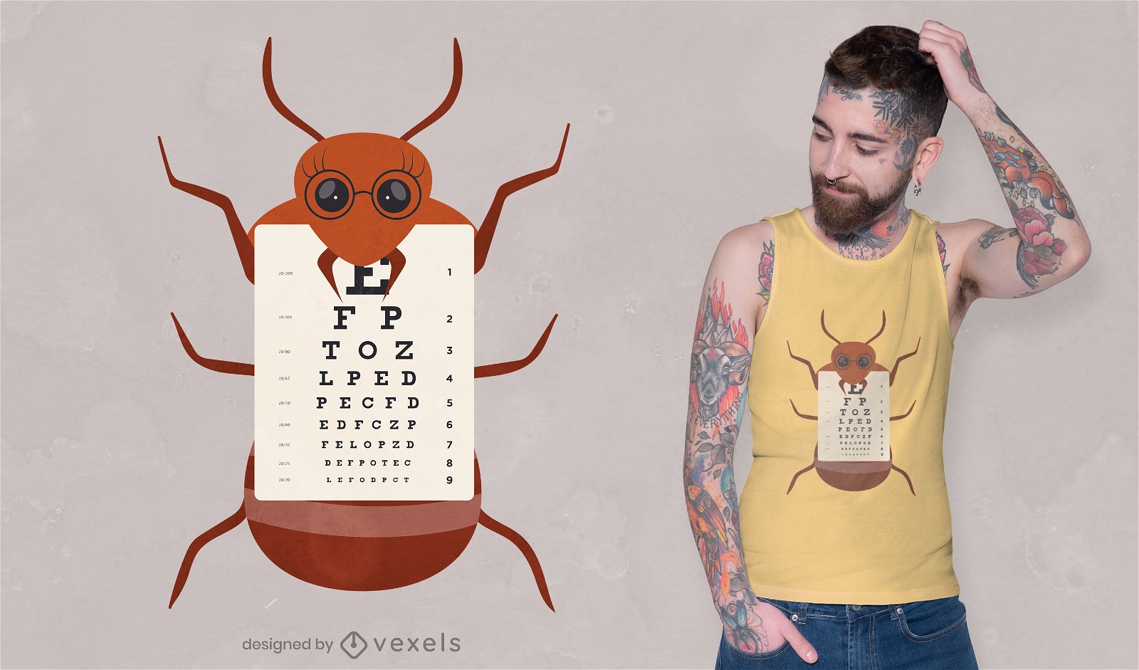 Ant eye chart t-shirt design
