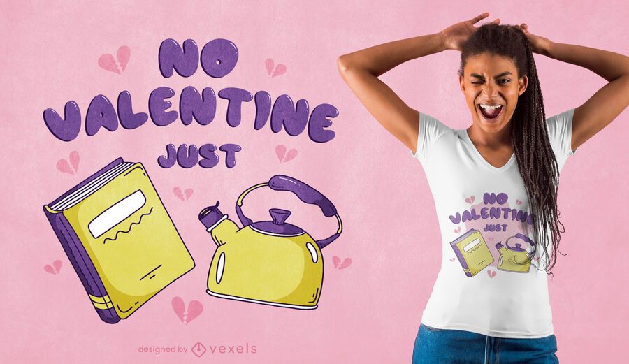Diseño de camiseta de libros y té de San Valentín. Diseño de camiseta de libros y té de San Valentín.