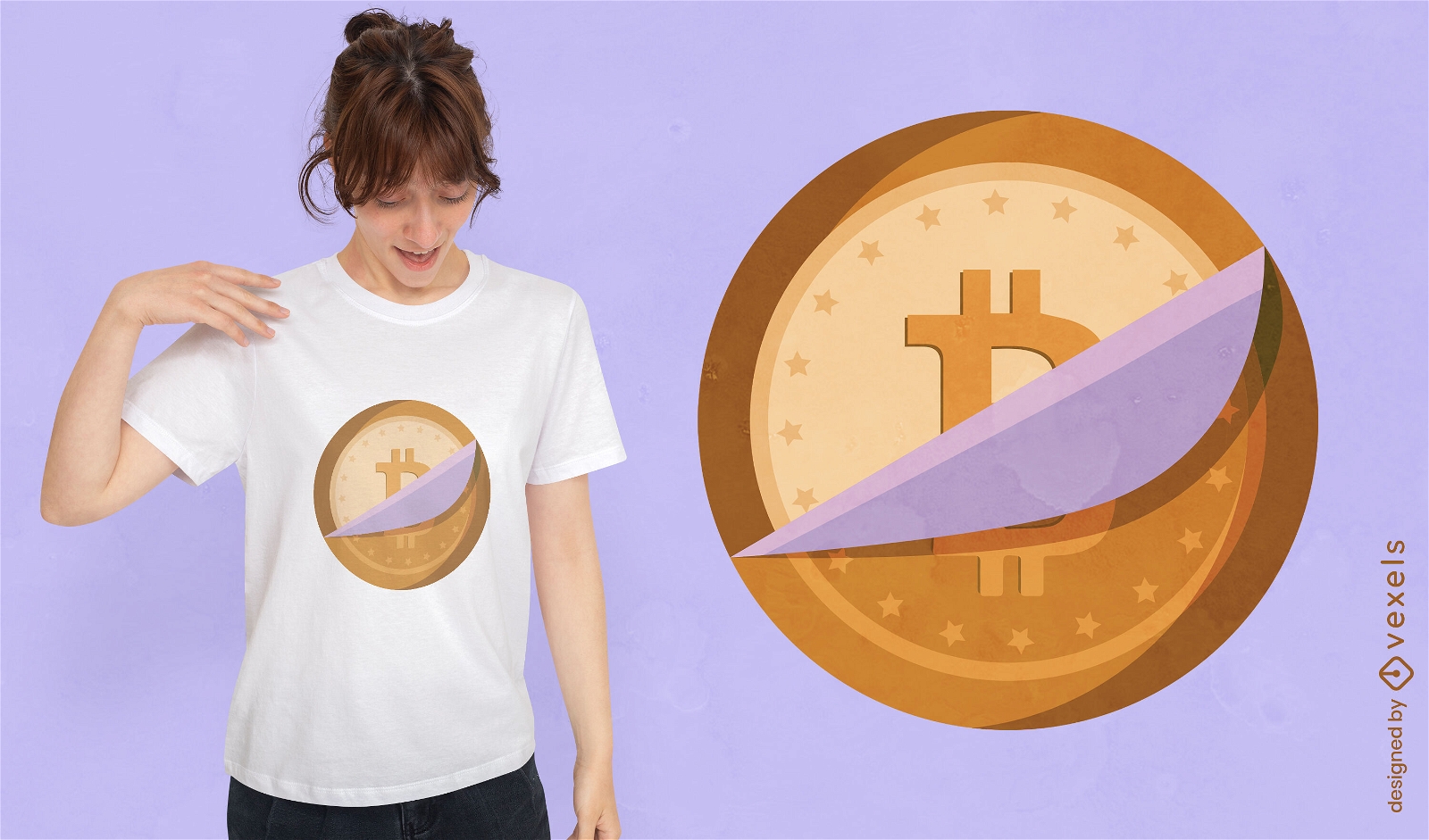 Dise?o de camiseta criptogr?fica de monedas.