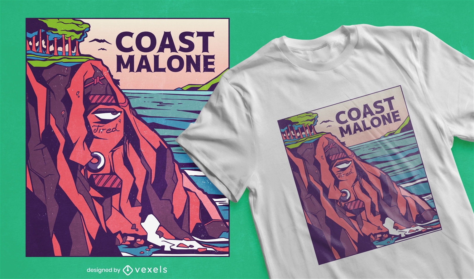 Design de camiseta Coast Malone