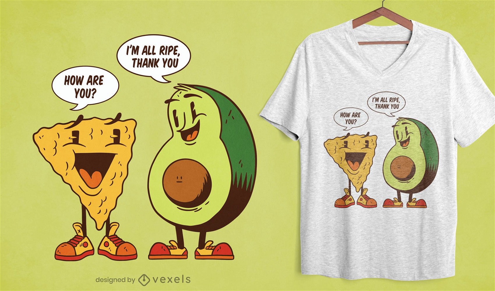 Design de camiseta com cita??o de abacate nacho
