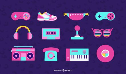 Old school retro elements Old school retro elements