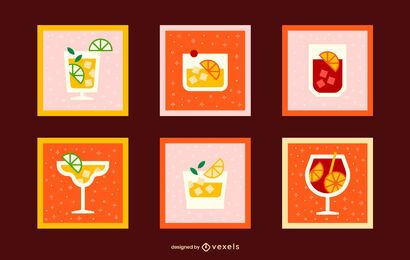 Cocktail set flat