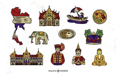 Thailand element set Thailand element set