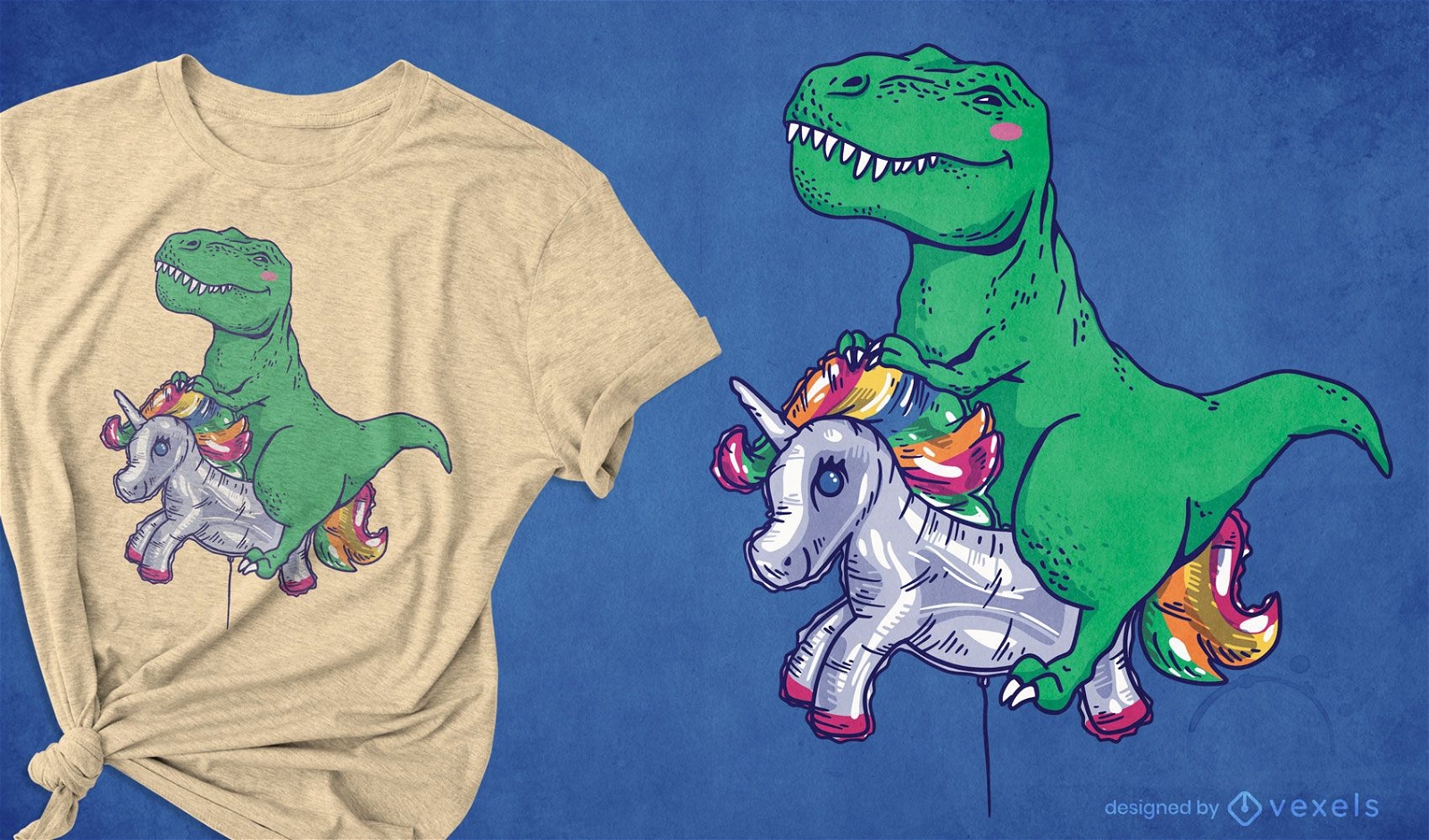 T-rex riding balloon t-shirt design
