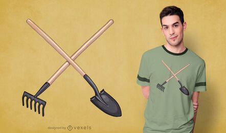 Design de camiseta de espadas e rake