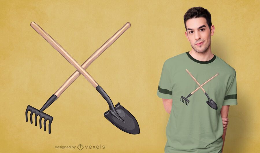 Spaten und Rechen T-Shirt Design Spaten und Rechen T-Shirt Design