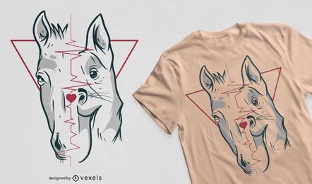 Horse and dog t-shirt design