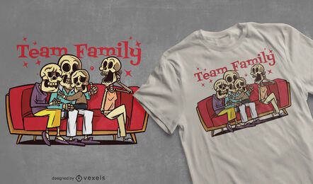 Team-Familienskelett-T-Shirt-Design