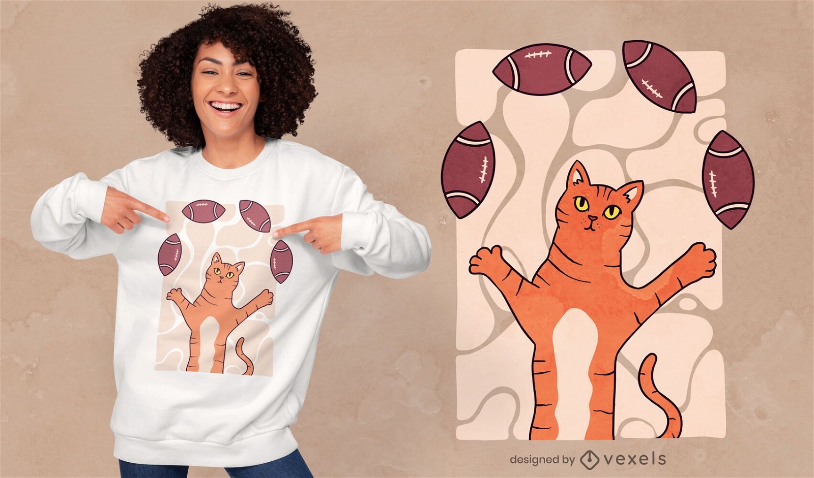 Juggling cat t-shirt design