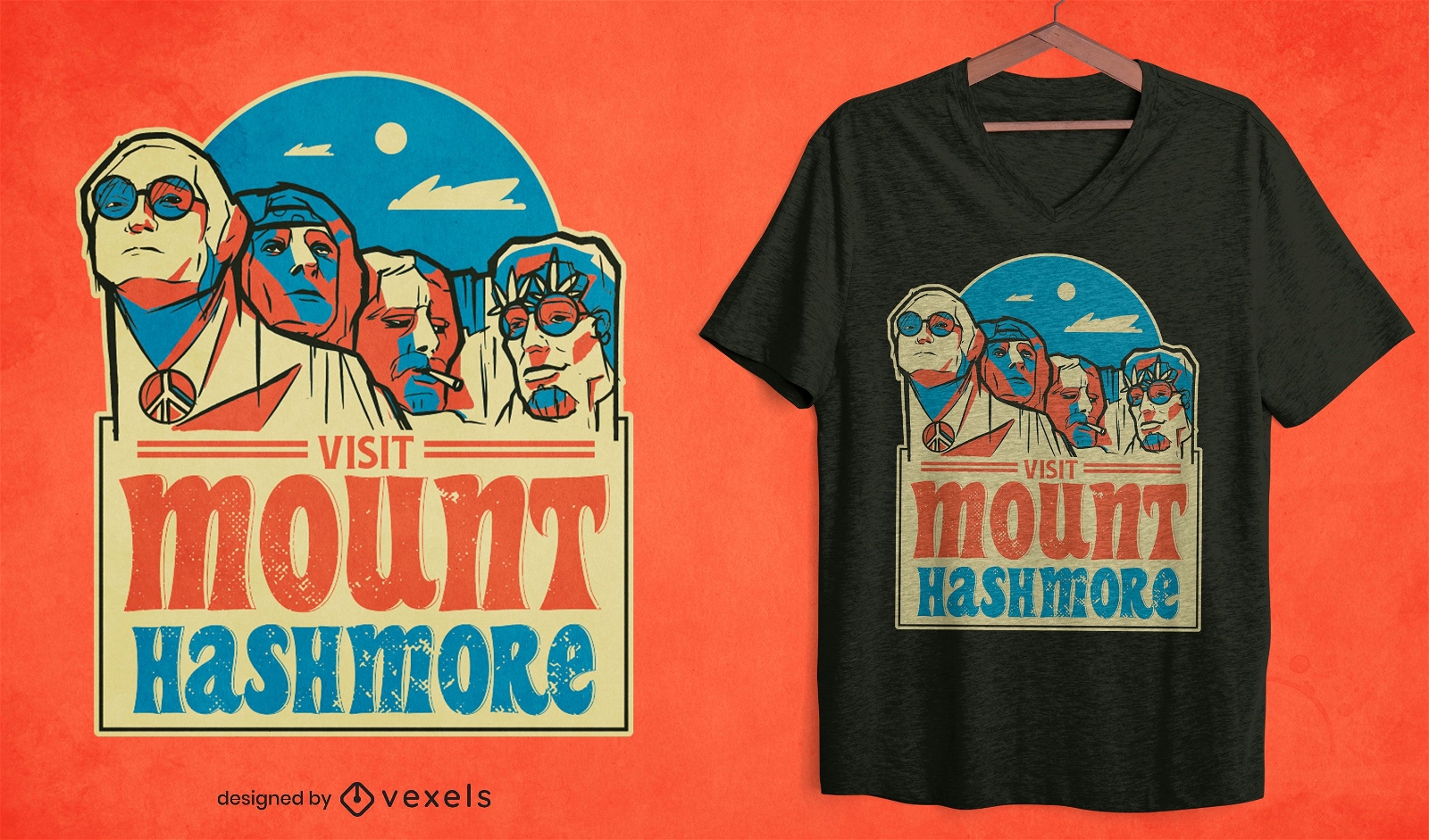 Mount Hashhmore T-Shirt Design