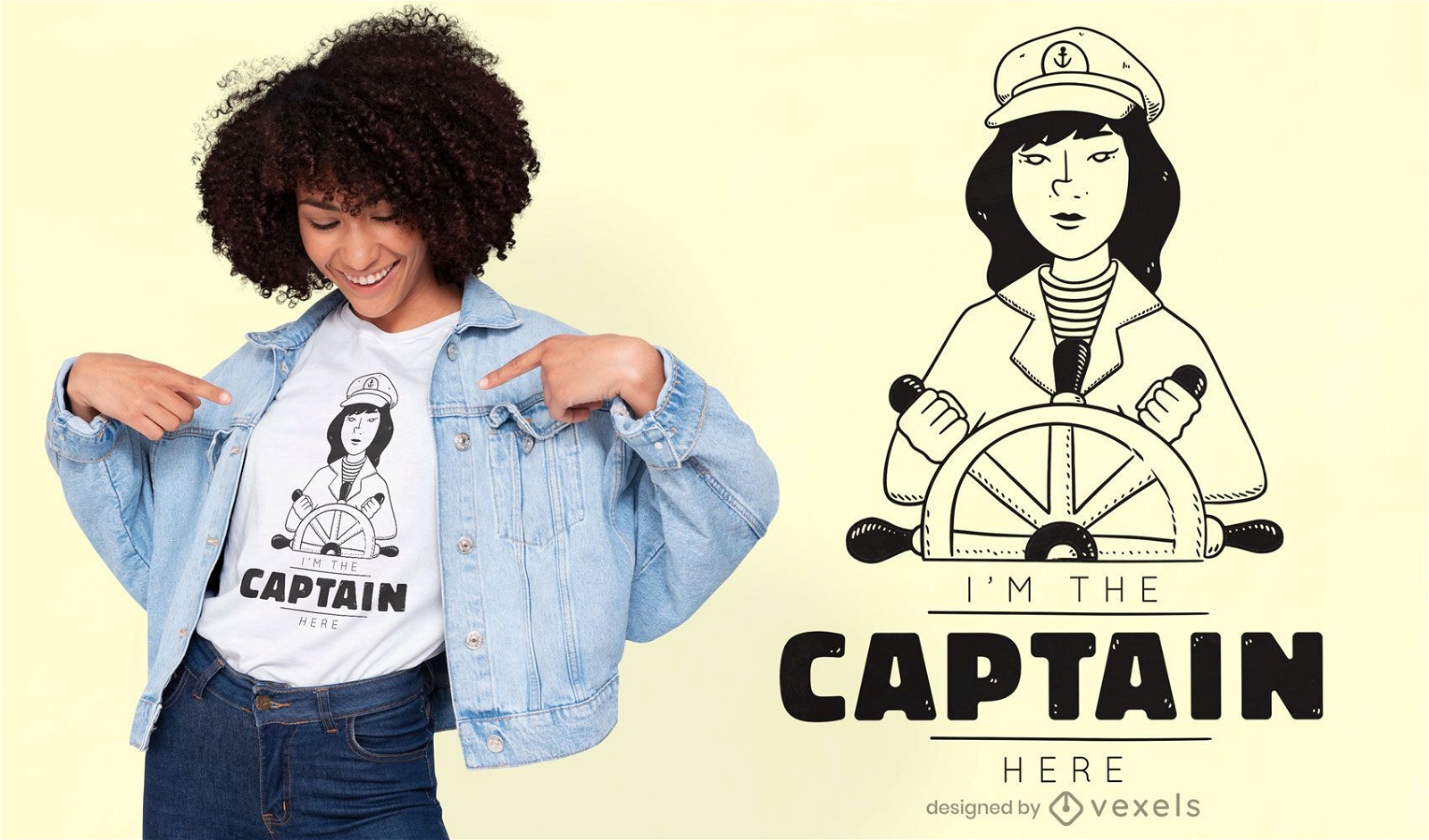 Ship captain t-shirt design