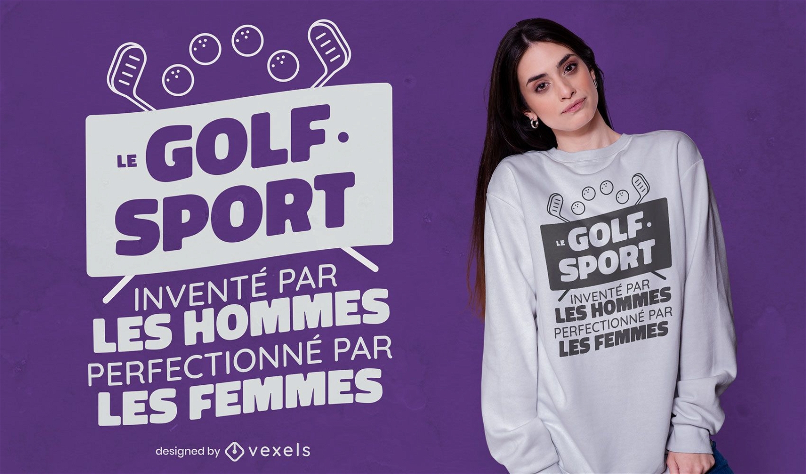 Golf perfected by women t-shirt design
