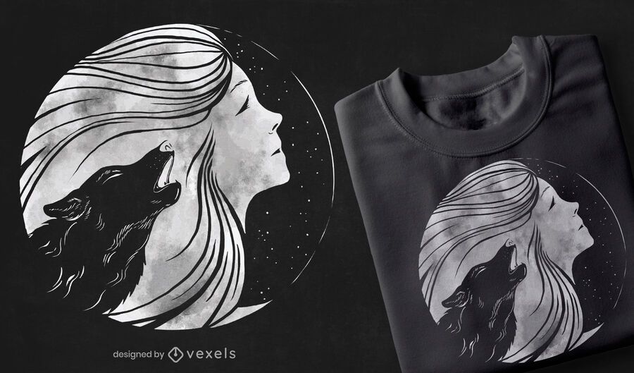 Mond Frau T-Shirt Design Mond Frau T-Shirt Design