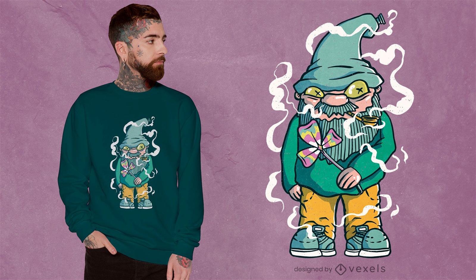Download Hippie Gnome T Shirt Design Vector Download