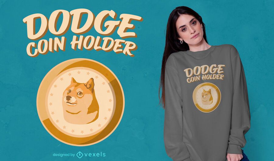 Dodgecoin Münzhalter T-Shirt Design Dodgecoin Münzhalter T-Shirt Design