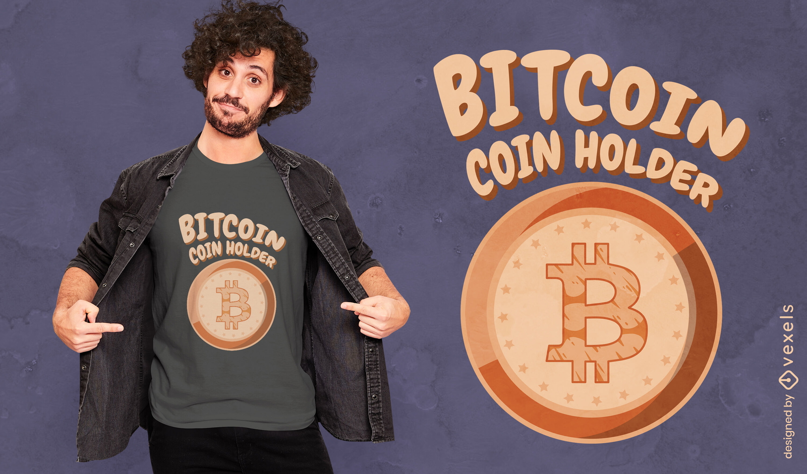 Diseño de camiseta de titular de moneda de criptomoneda