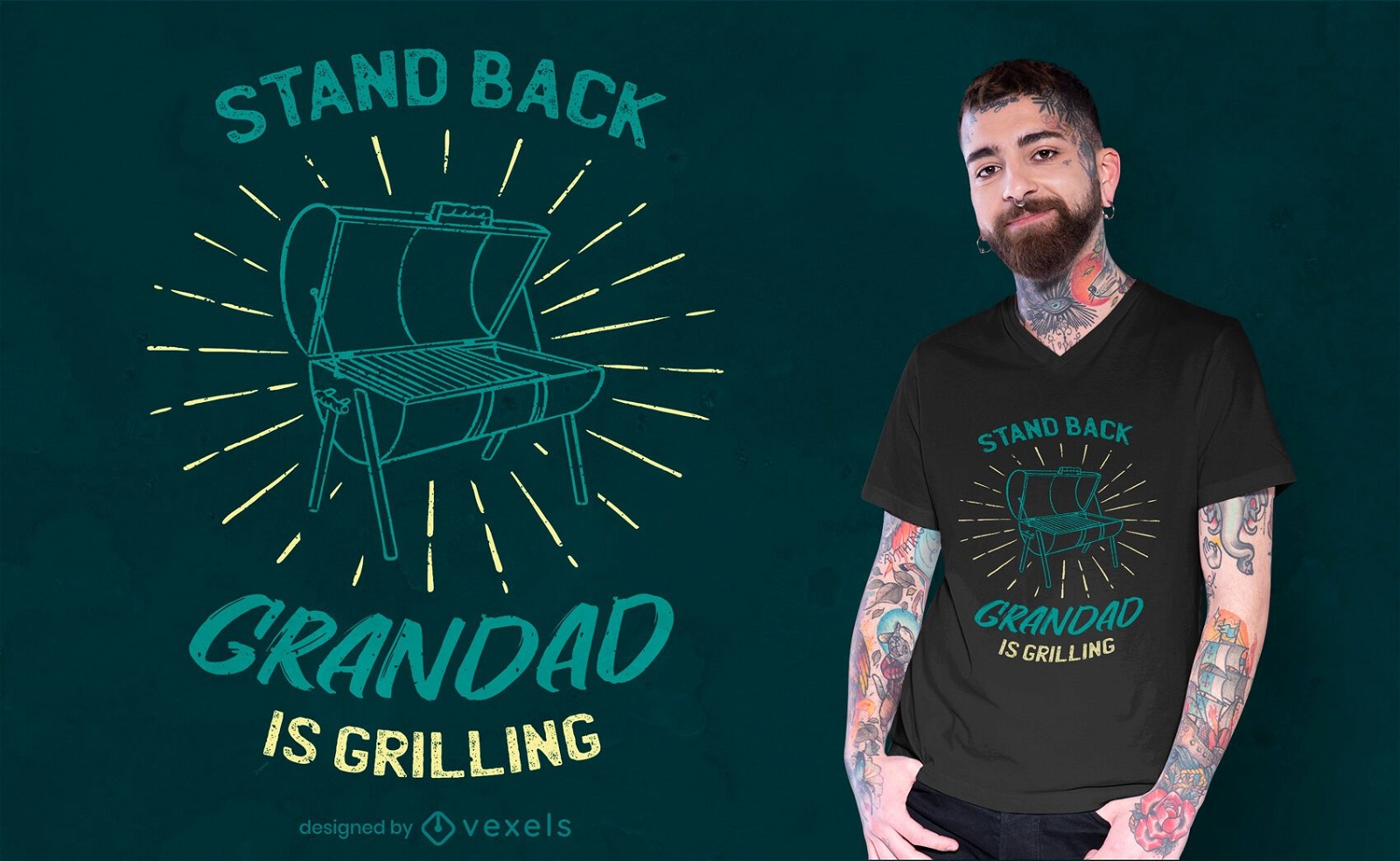 Grandad is grilling t-shirt design