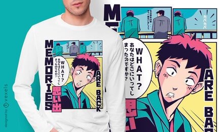 Memories anime vaporwave t-shirt design