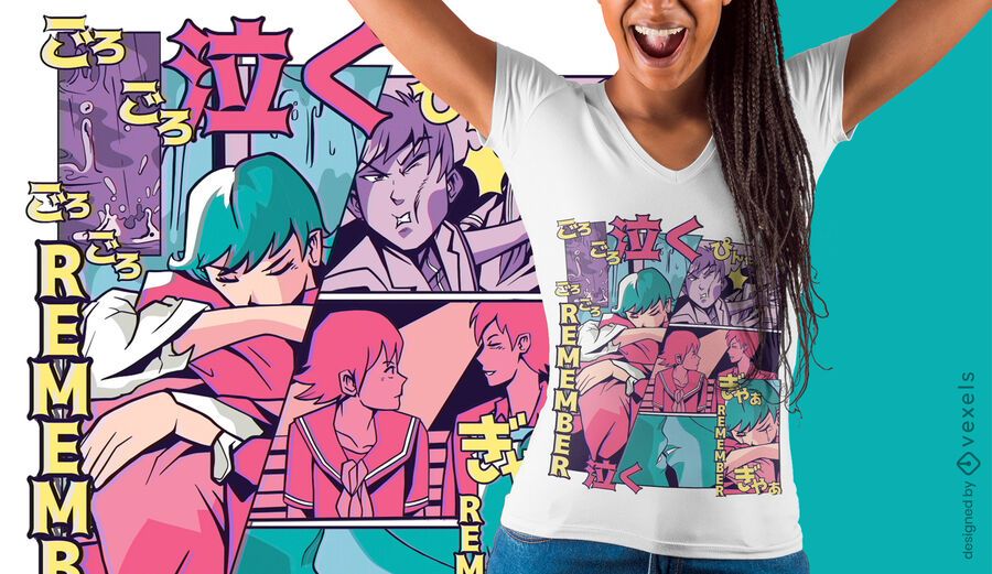 Remember vaporwave anime t-shirt design Remember vaporwave anime t-shirt design