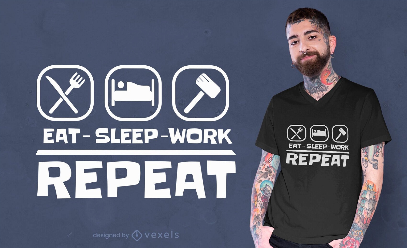 Dise?o de camiseta Eat Sleep Work