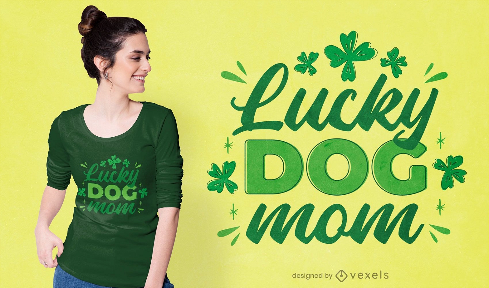 Lucky dog mom t-shirt design
