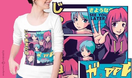 Nos vemos diseño de camiseta de anime