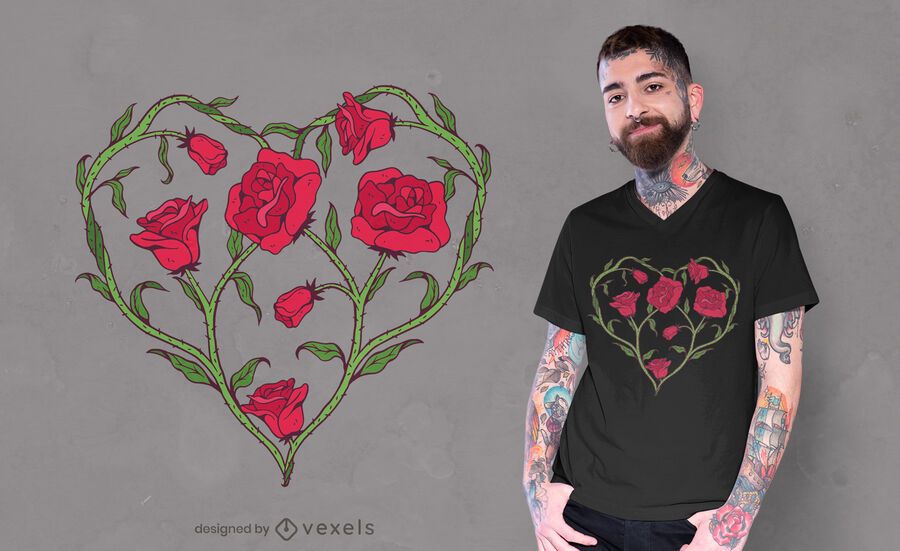 Rosenherz-T-Shirt Design Rosenherz-T-Shirt Design