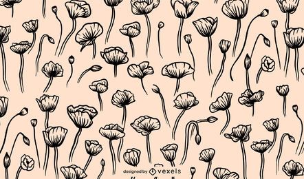 Poppy flower pattern design Poppy flower pattern design