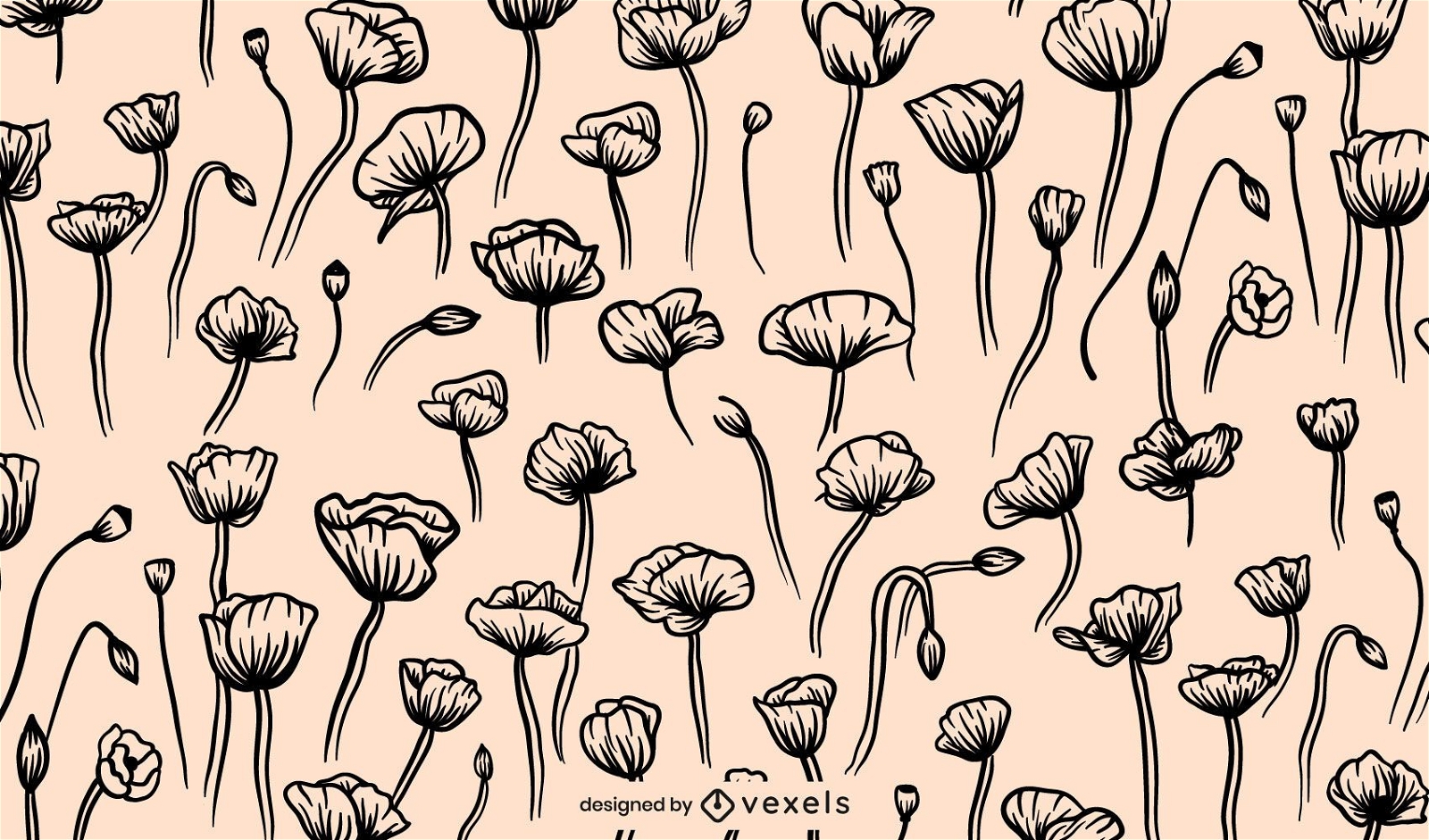 Poppy flower pattern design