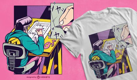 Diseño de camiseta de dibujo manga. Diseño de camiseta de dibujo manga.