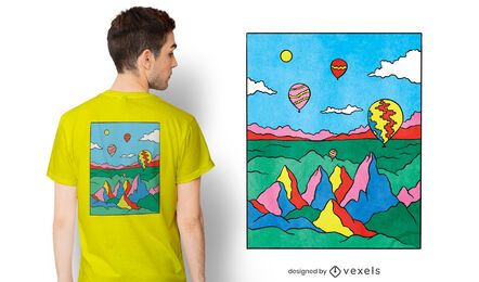 Diseño de camiseta colorida capadocia Diseño de camiseta colorida capadocia