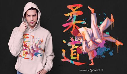 Judo watercolor t-shirt design Judo watercolor t-shirt design
