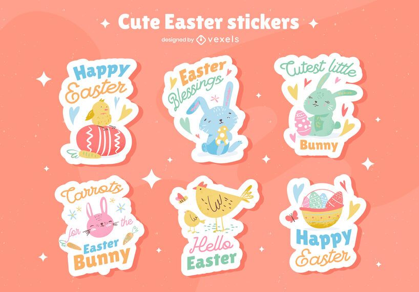 Cute easter sticker set Cute easter sticker set