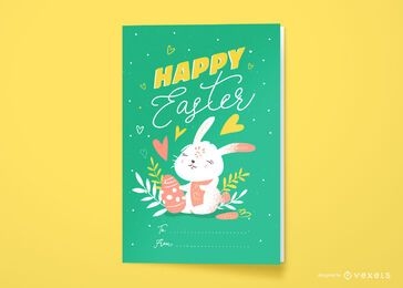 Diseño de tarjeta de felicitación de pascua feliz